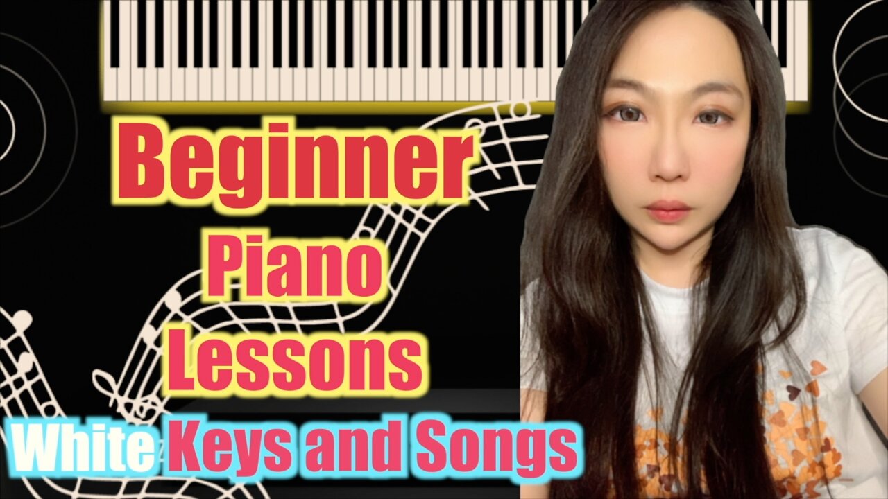 Beginner piano lesson- white keys