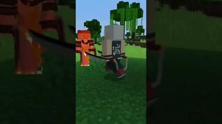 DEMON SLAYER QUE BATALHA ÉPICA NO MINECRAFT 😱😱😱😱#anime #shorts #gaming #minecraftmemes