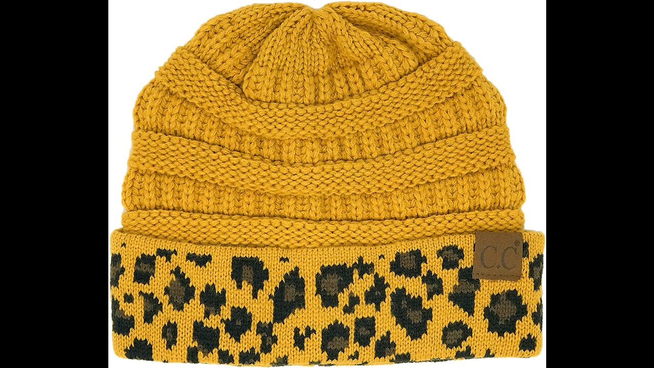 CC Winter Fall Trendy Chunky Stretchy Cable Knit Beanie Hat