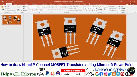 How to draw N and P Channel MOSFET Transistors using Microsoft PowerPoint