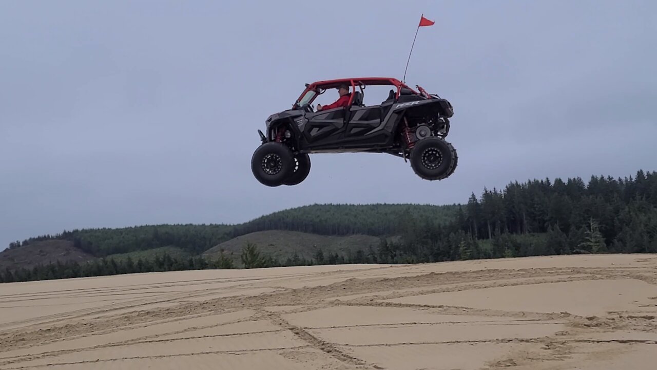 RZR Turbo S Jumping at Coos Bay Oregon