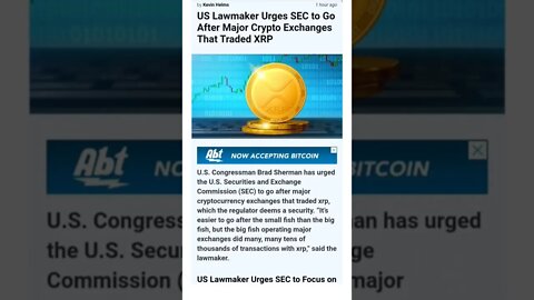 XRP Ripple: US Lawmaker Urges SEC to Focus on Major Crypto Exchanges #cryptomash #cryptonews