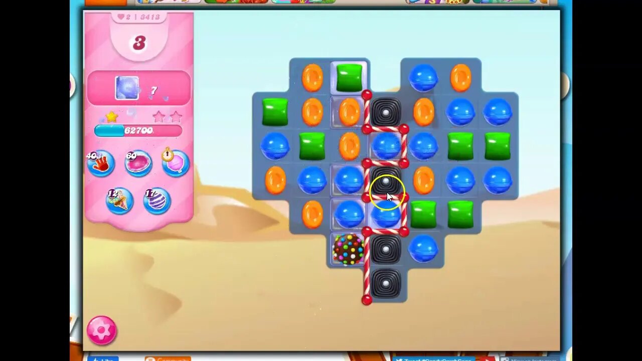 Candy Crush Level 3413 Talkthrough, 10 Moves 0 Boosters