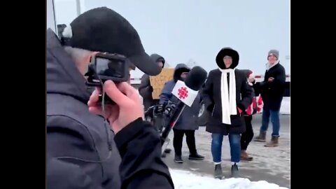 CBC Busted Pointing Camera AWAY from Crowds