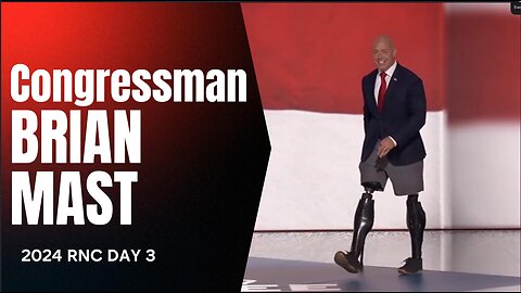 🫡Congressman Brian Mast Speech Republican National Convention Milwaukee 2024, Day 3