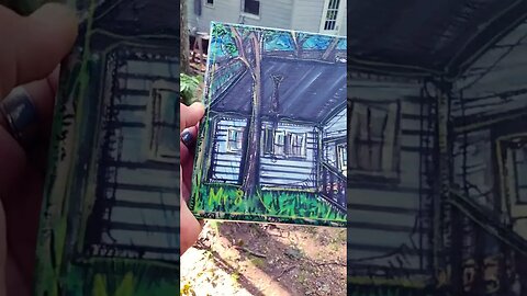 mountain cabin art ... and cabin lol #mister8 #painting