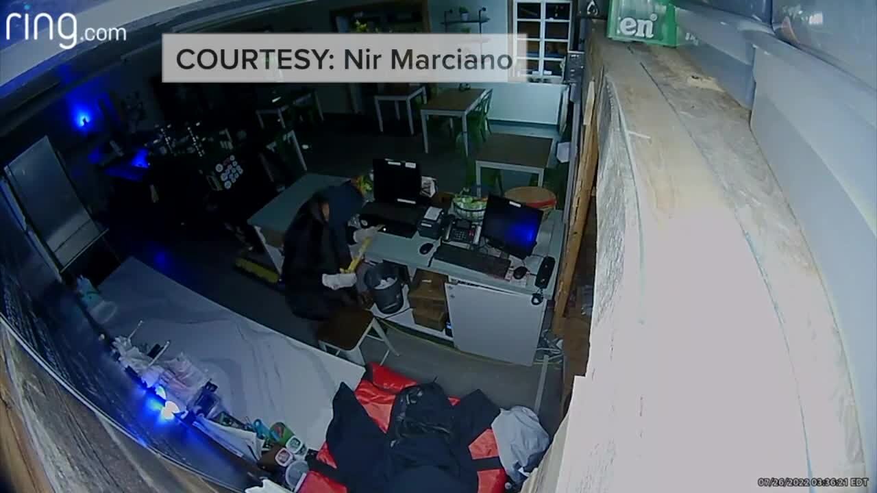 Video surveillance of McGregor Pizza burglarized Tuesday morning