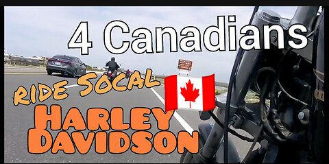 4 canadians riding Harley davidson's motorcycle in sourhen california