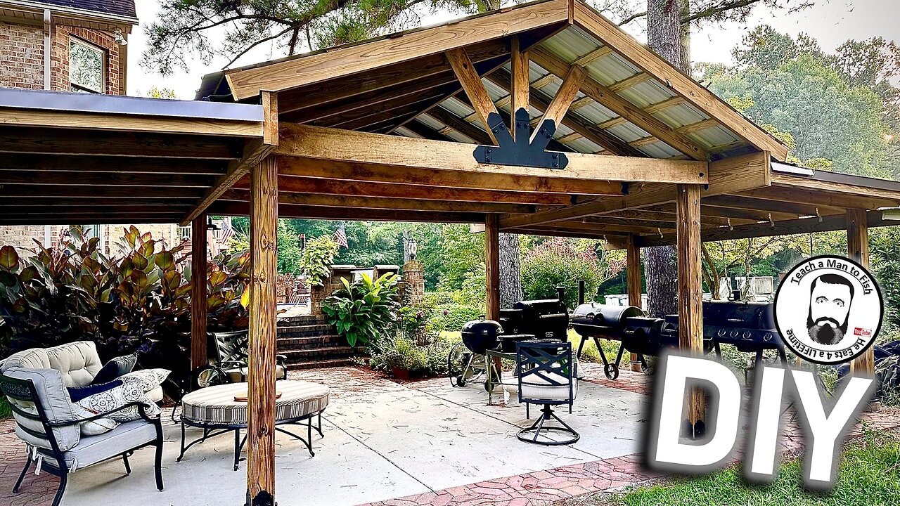 DIY Ideas Outdoor BBQ Kitchen Pavillion Phase 1 | Build Your Outdoor Kitchen | Teach a Man to Fish