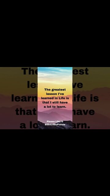 The Greatest Lesson in Life