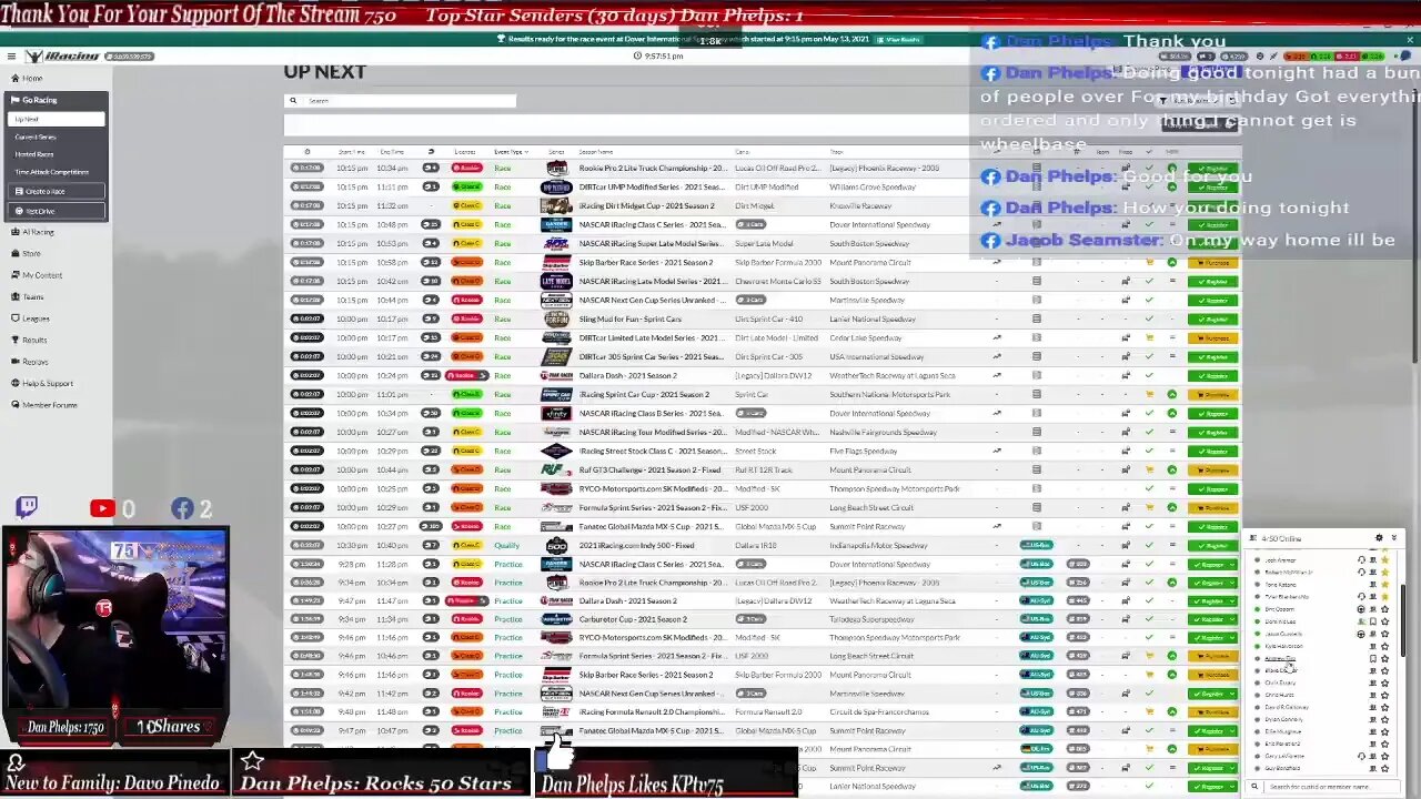 Some racing before bedtime! Lets Go NASCAR iRacing! KPtv