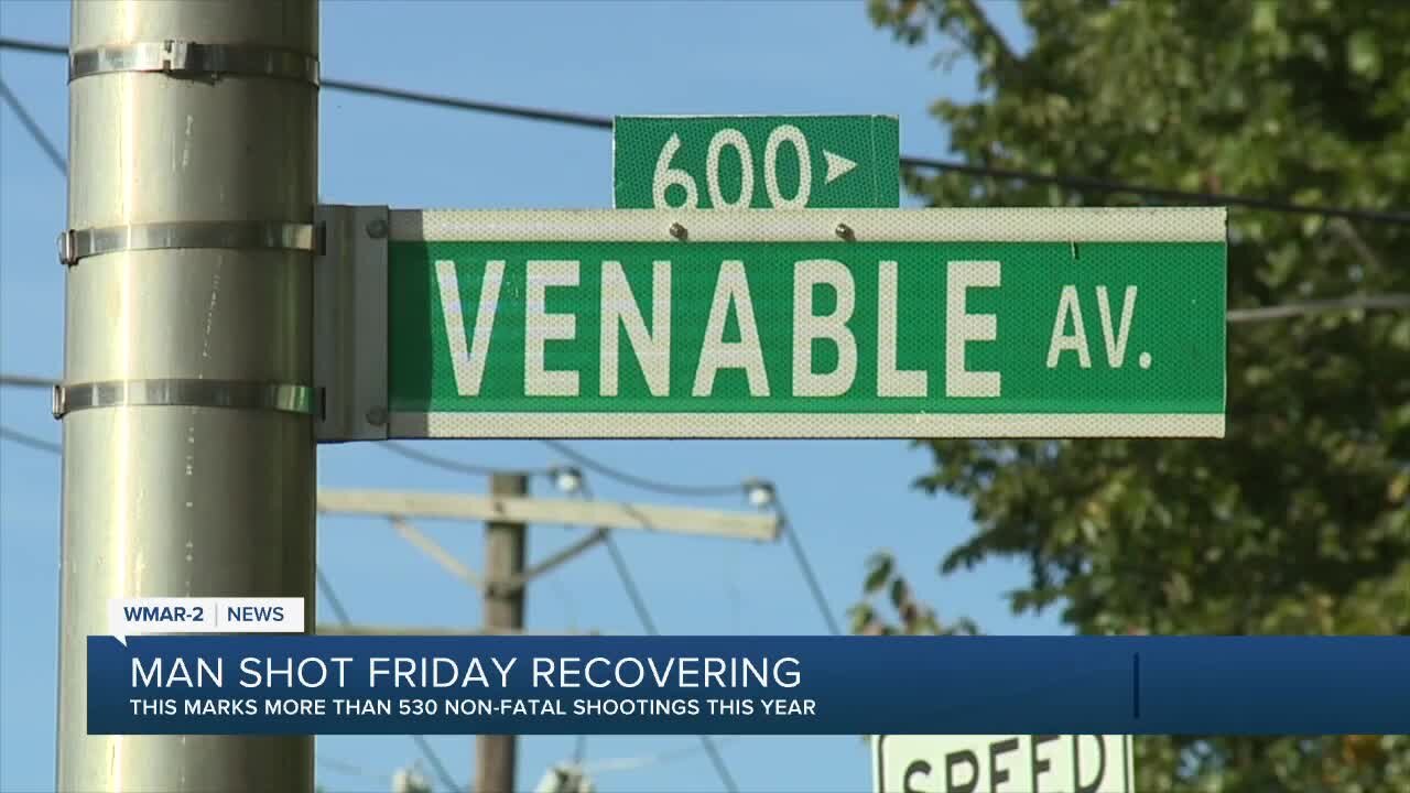 Man shot on Venable Avenue walks into hospital