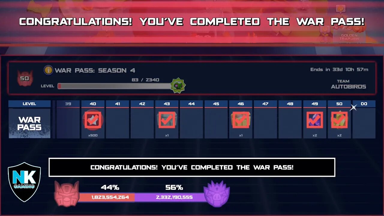 Angry Birds Transformers 2.0 - WAR PASS S4 COMPLETED!! + Major Soundwave & Major Prowl In Action