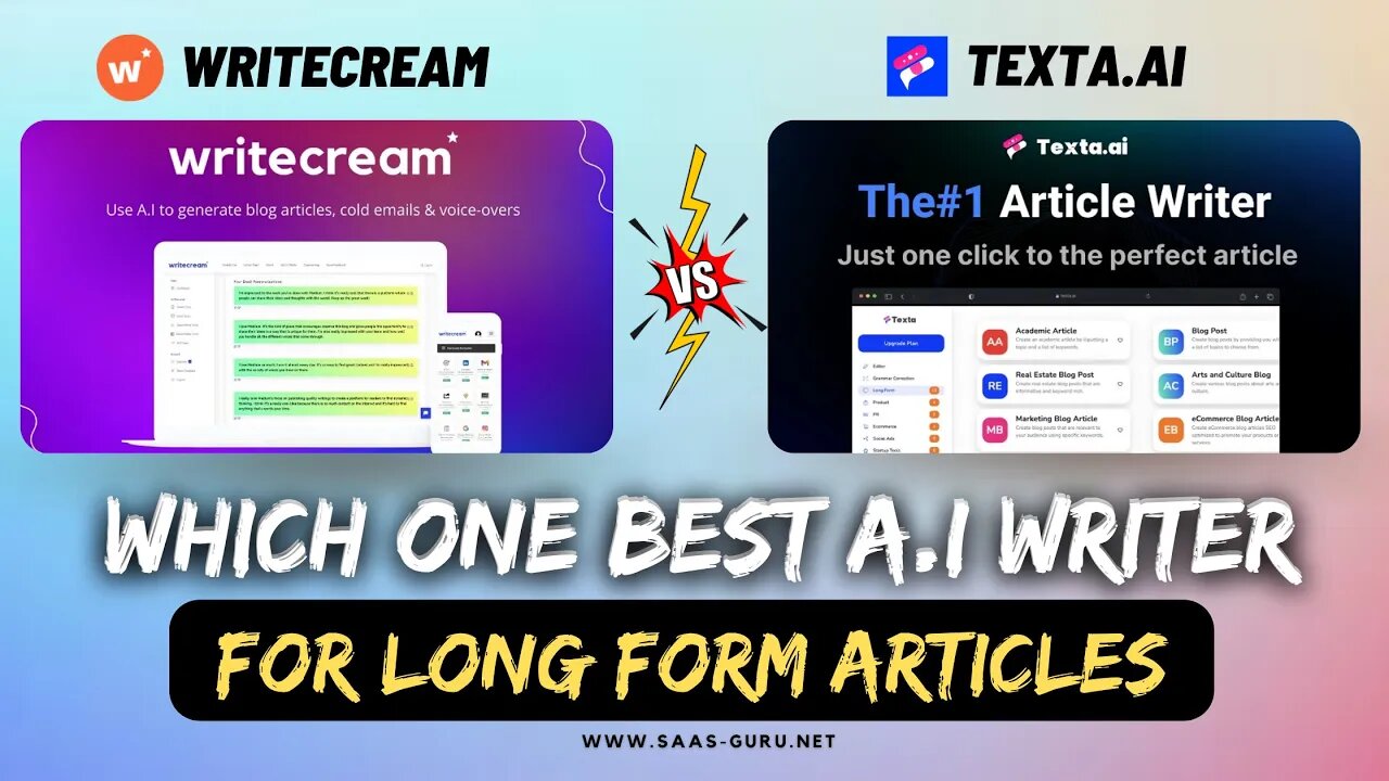 Texta Ai vs Writecream | Long-Form A.i Writer Comparison | Which 1 is Best A.i Writer for Long Posts