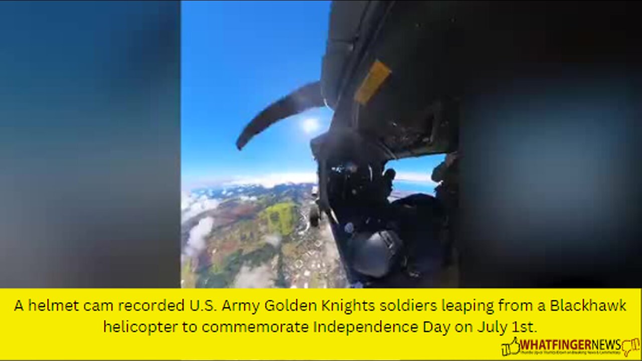 A helmet cam recorded U.S. Army Golden Knights soldiers leaping from a Blackhawk