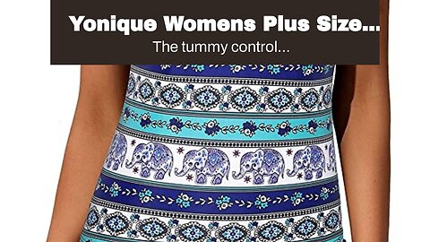 Yonique Womens Plus Size Bikini High Waisted Swimsuits Two Piece Bathing Suits Tummy Control Sw...