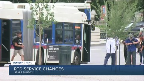 RTD service changes start Sunday