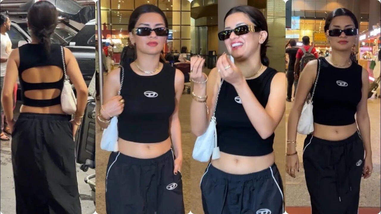 Avneet Kaur Looking Gorgeous In Black Returns From Thailand After Success Of Film Tiku Weds Sheru💕😍🔥