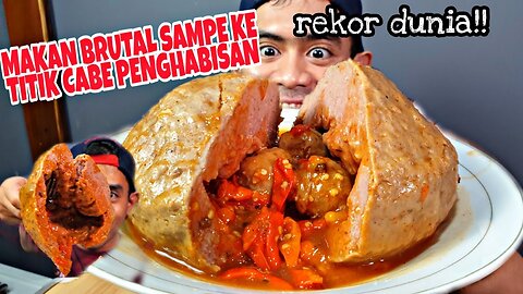 CUMA 5 MENIT! MAKAN BAKSO LAVA SEBESAR KEPALA PALING BRUTAL DIDUNIA!! #cimoryspicychallenge