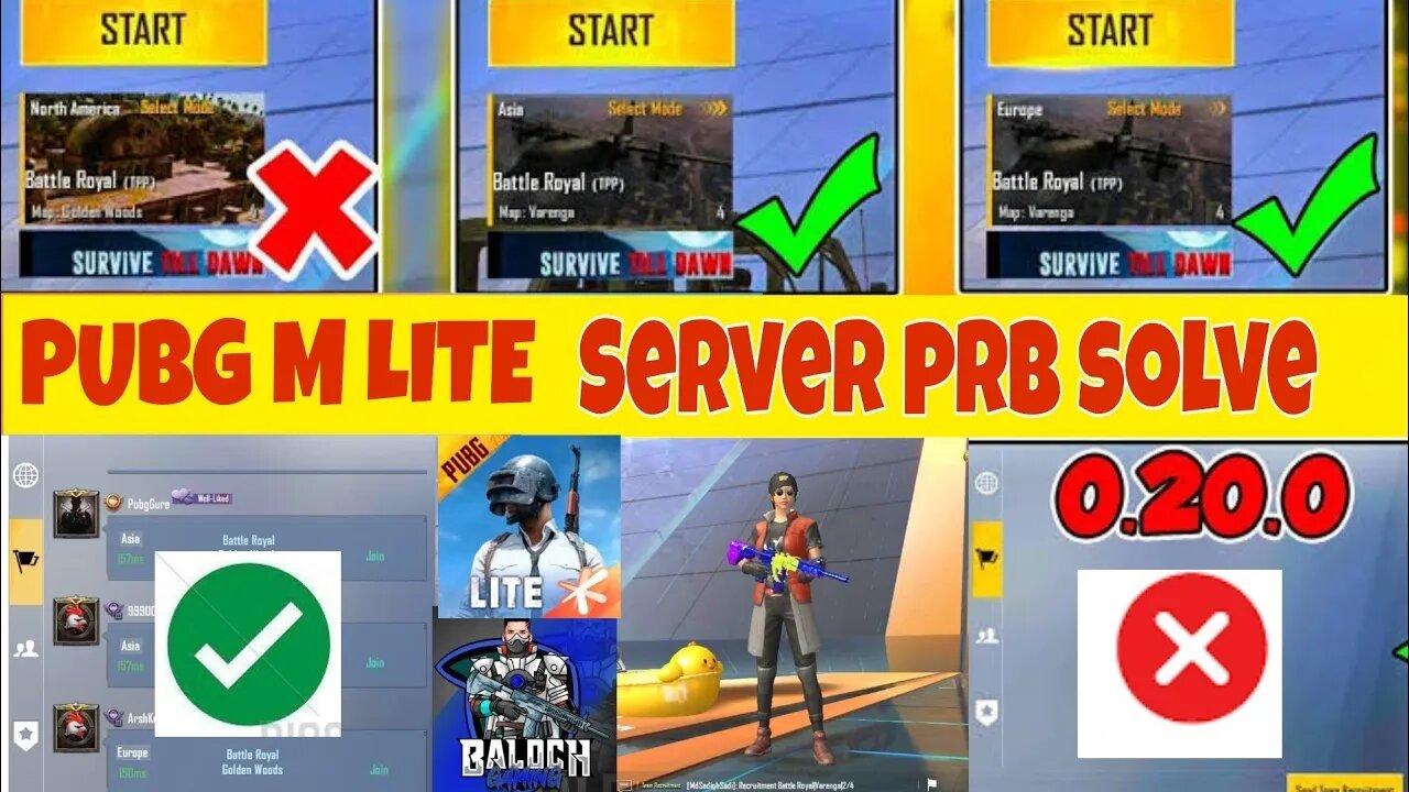 SERVER PROBLEM SOLVED 🔥/PUBG MOBILE LITE SERVER PROBLEM FIX/BALOCHYT