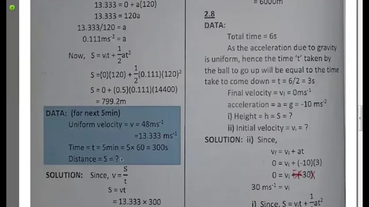 8th PHYSICS CH#2 Num 2 6 to 2 8