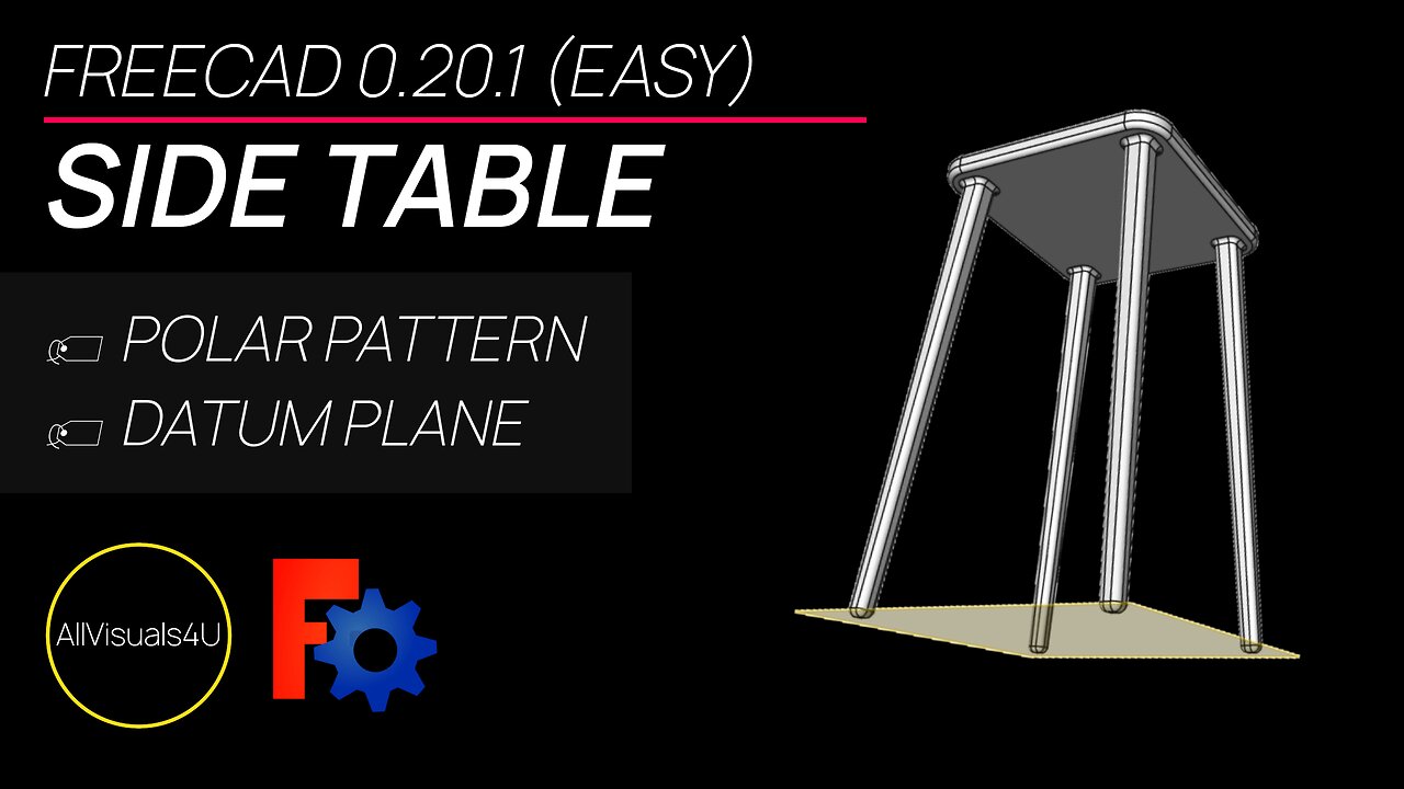 🔳 FreeCAD Loft - FreeCAD Datum Plane - Design Side Table - Easy CAD Designs