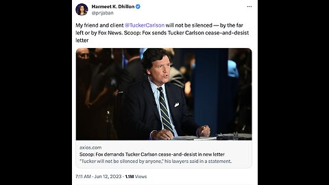 Fox News Send 'Cease and Desist' Letter To Tucker Carlson