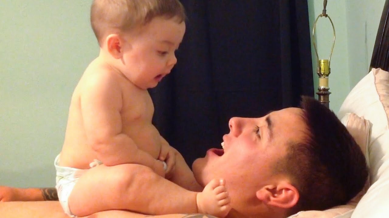 Funniest Moments of Baby And Daddy - Cute Baby Videos