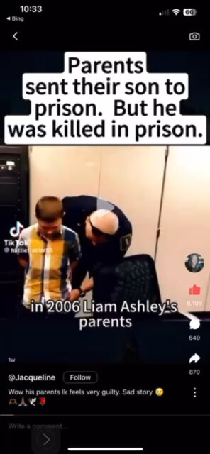 Parents sent son to prison. And he got kill in prison.