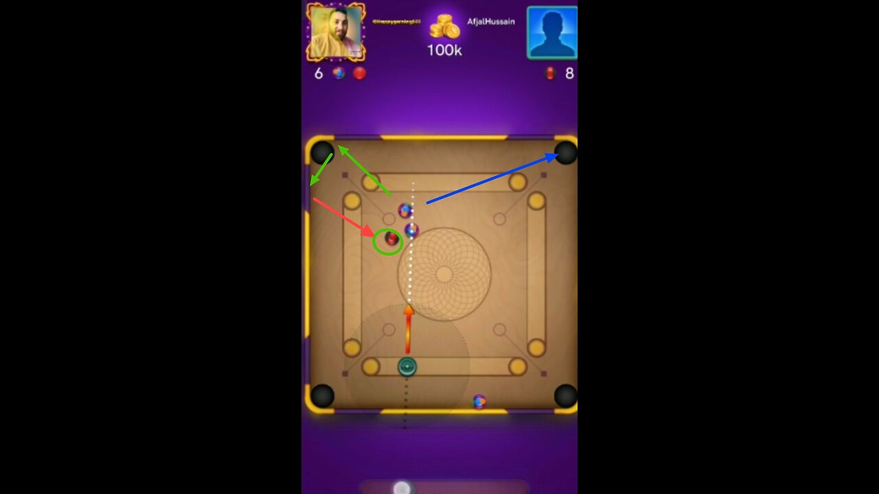 Carrom pool pool trick shot