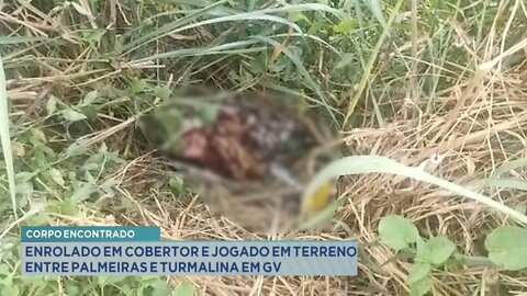 Corpo encontrado: enrolado em cobertor e jogado em terreno entre Palmeiras e Turmalina em GV.