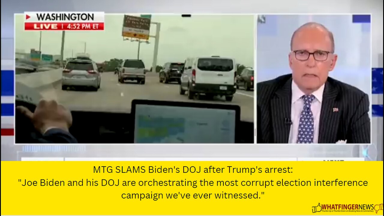 MTG SLAMS Biden's DOJ after Trump's arrest: "Joe Biden and his DOJ are orchestrating