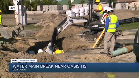 Water Main Break near Oasis HS