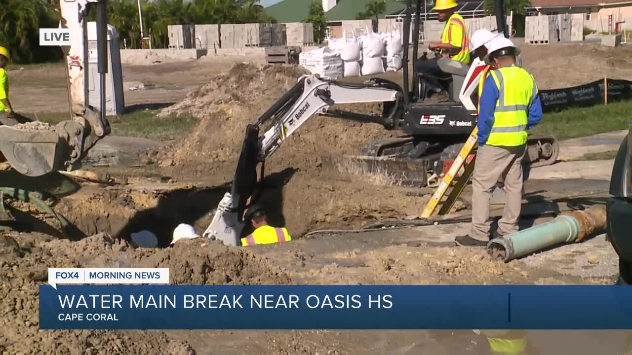 Water Main Break near Oasis HS