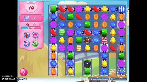 Candy Crush Level 1797 Audio Talkthrough, 1 Star 1 Booster