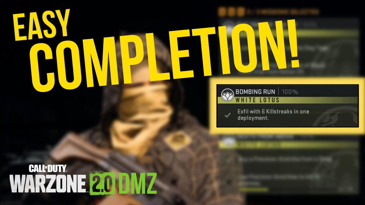 EASY Bombing Run Mission Completion for White Lotus | Call of Duty Warzone 2.0 DMZ