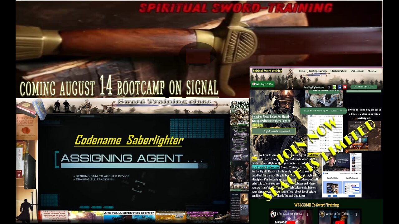 reminder: upcoming Bootcamp Spiritual Sword Training starts Aug 14 !