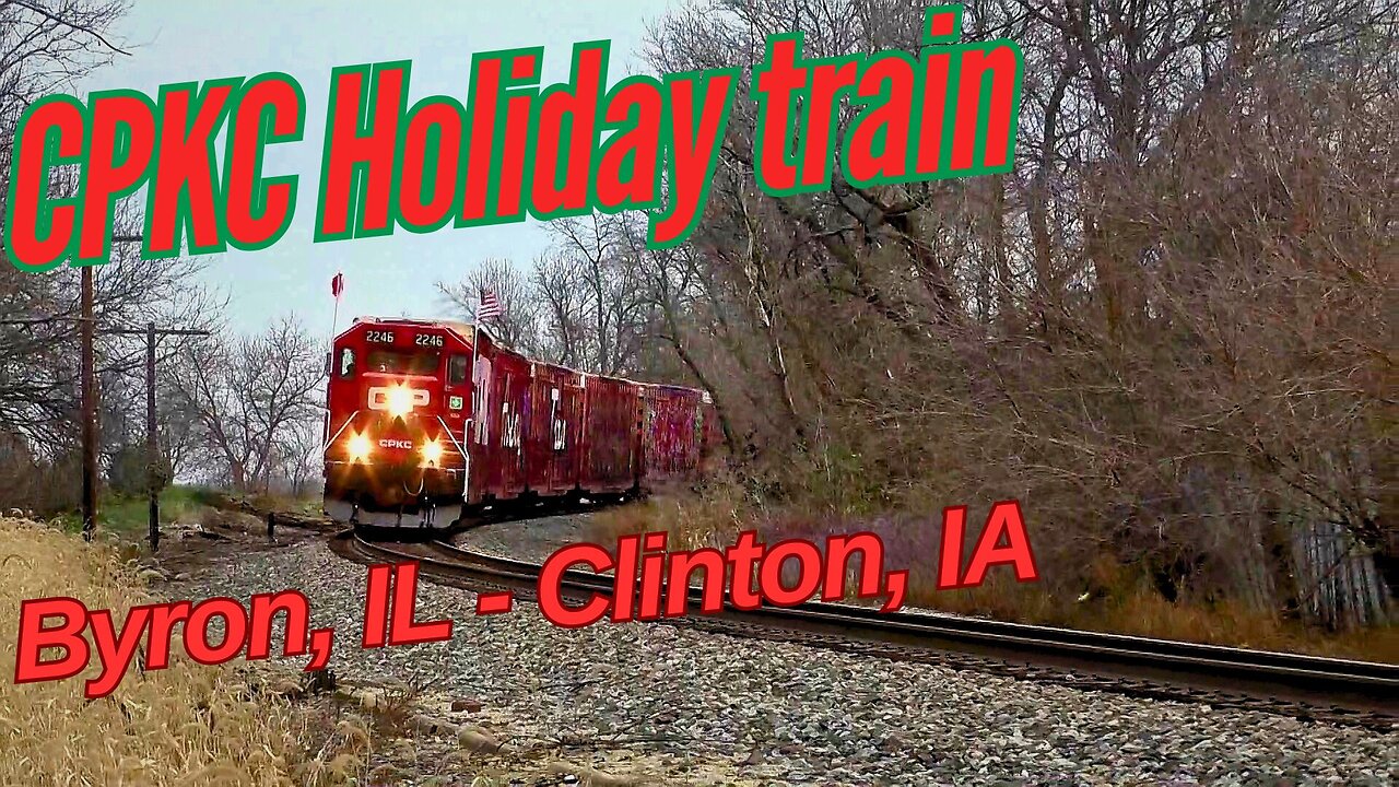 Chasing the CPKC Holiday train from Byron IL to Clinton IA, Horn shows, Pacing, and more!