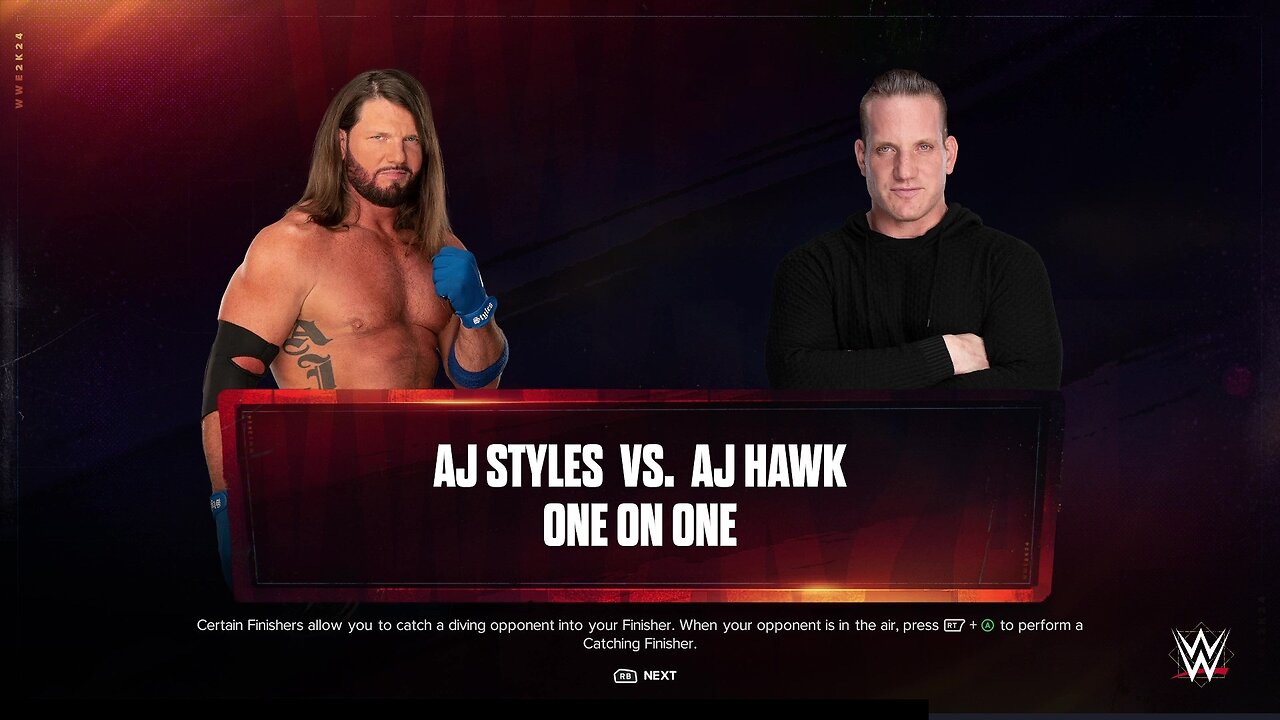 WWE 2k24 AJ Styles vs AJ Hawk