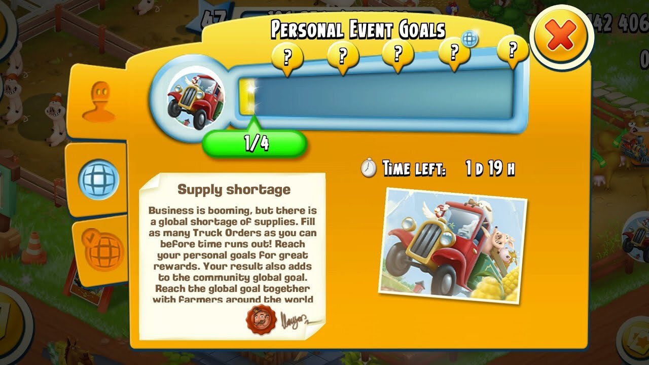 Hay Day Supply Shortage Event gameplay (reaching Level 48)