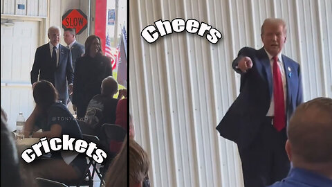 Joe Biden Kamala Harris Walk Into A Fire Station To Silence Donald Trump Gets Cheers