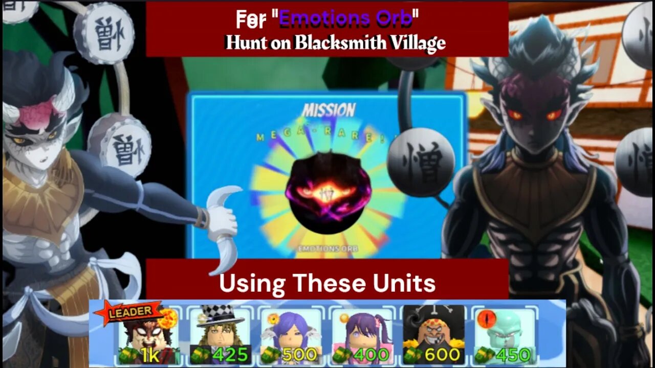 (NEW)How to Solo Hunt on Blacksmith Village for Hantengu "Emotions Orb" 0.01% Drop Rate |ASTD|ROBLOX