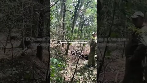 A Russian mine definitely hit the dugout of a Ukronazi in the Slavic direction