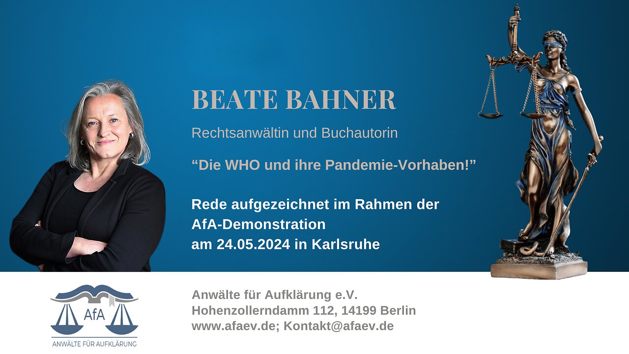 Beate Bahner: Die WHO und ihre Pandemie vorhaben!