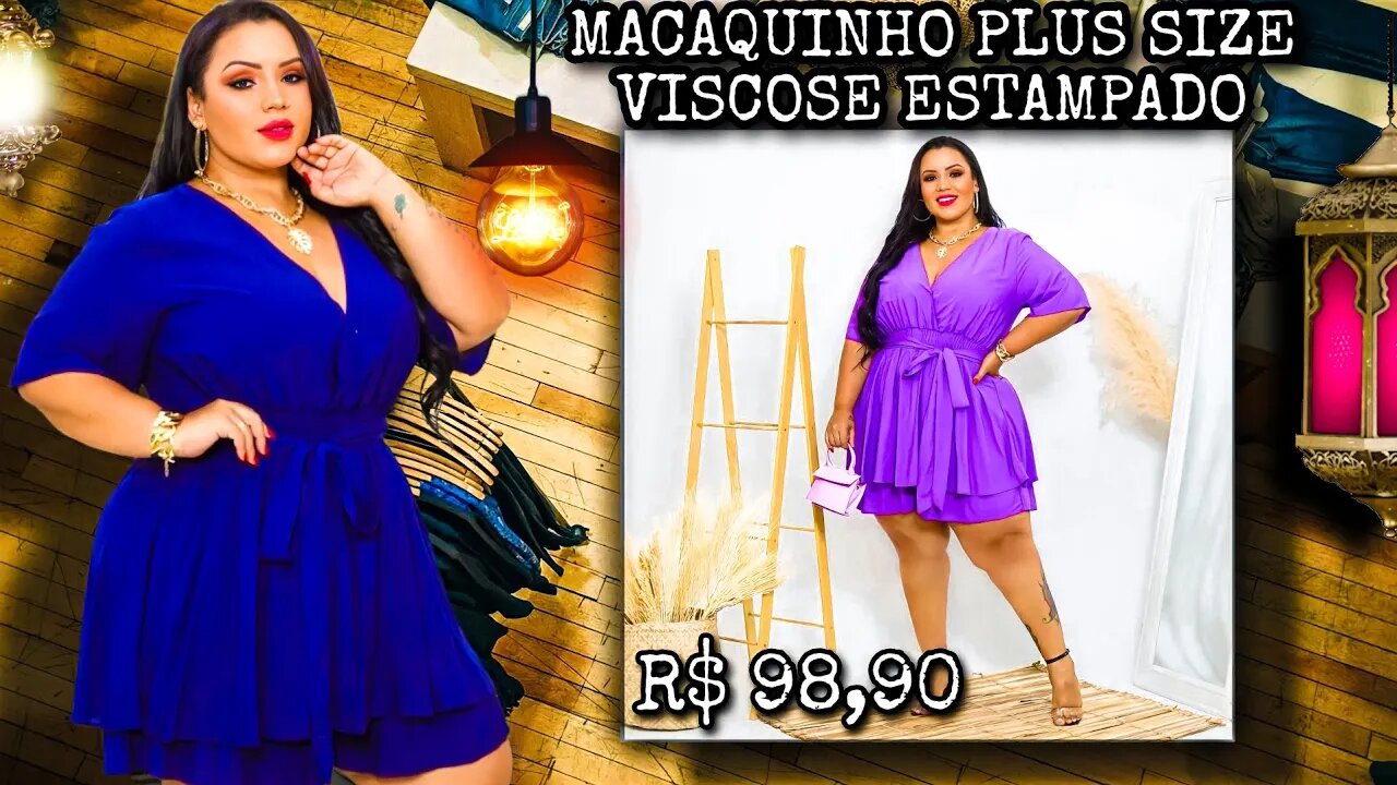 🛑 MACAQUINHO PLUS SIZE VISCOSE ESTAMPADO TAMANHO ÚNICO 46 AO 54