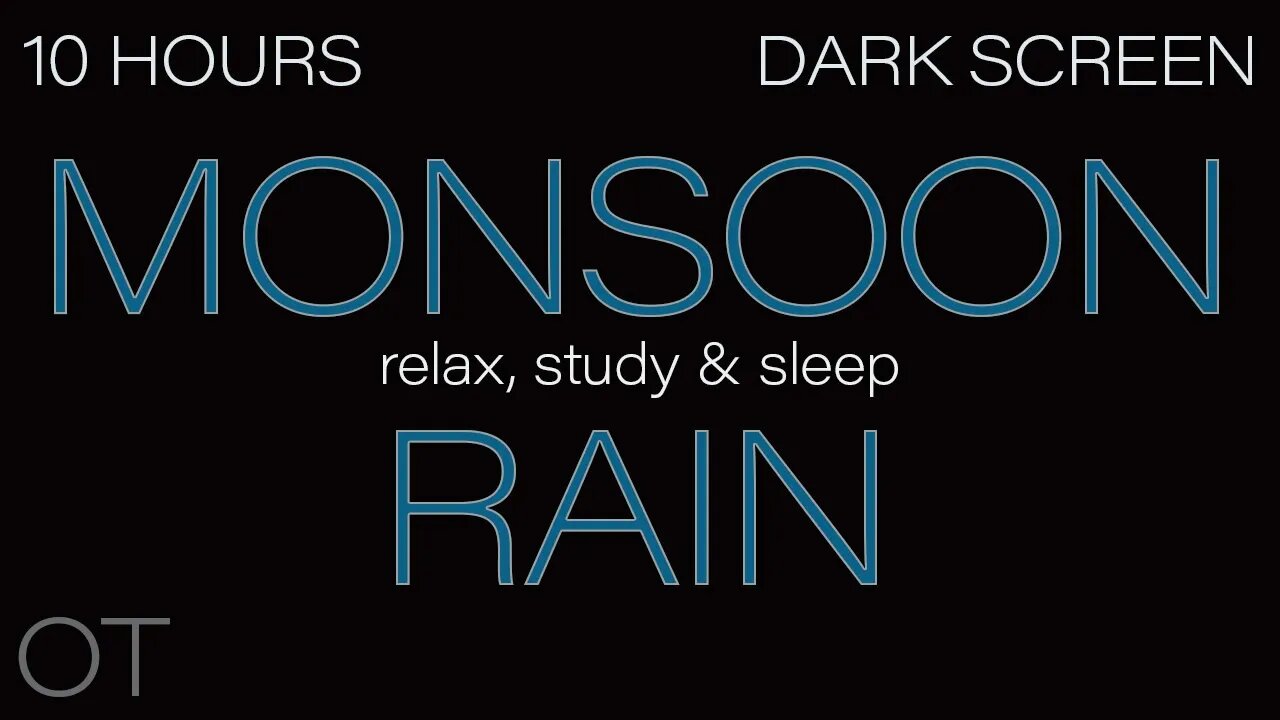 Monsoon Rain Sounds for Sleep| Relaxing| Studying| BLACK SCREEN| Strong Wind & Rainstorm 10 HOURS