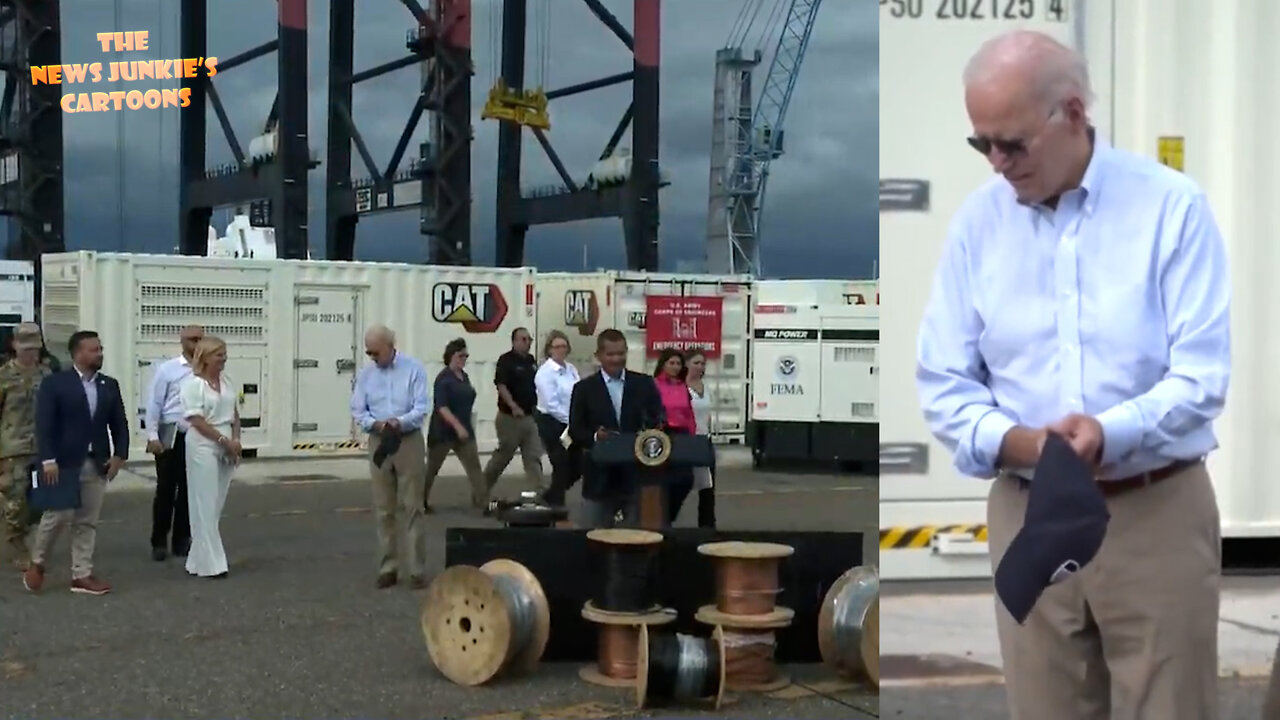 Bizarre moment of Biden staring at the pavement.