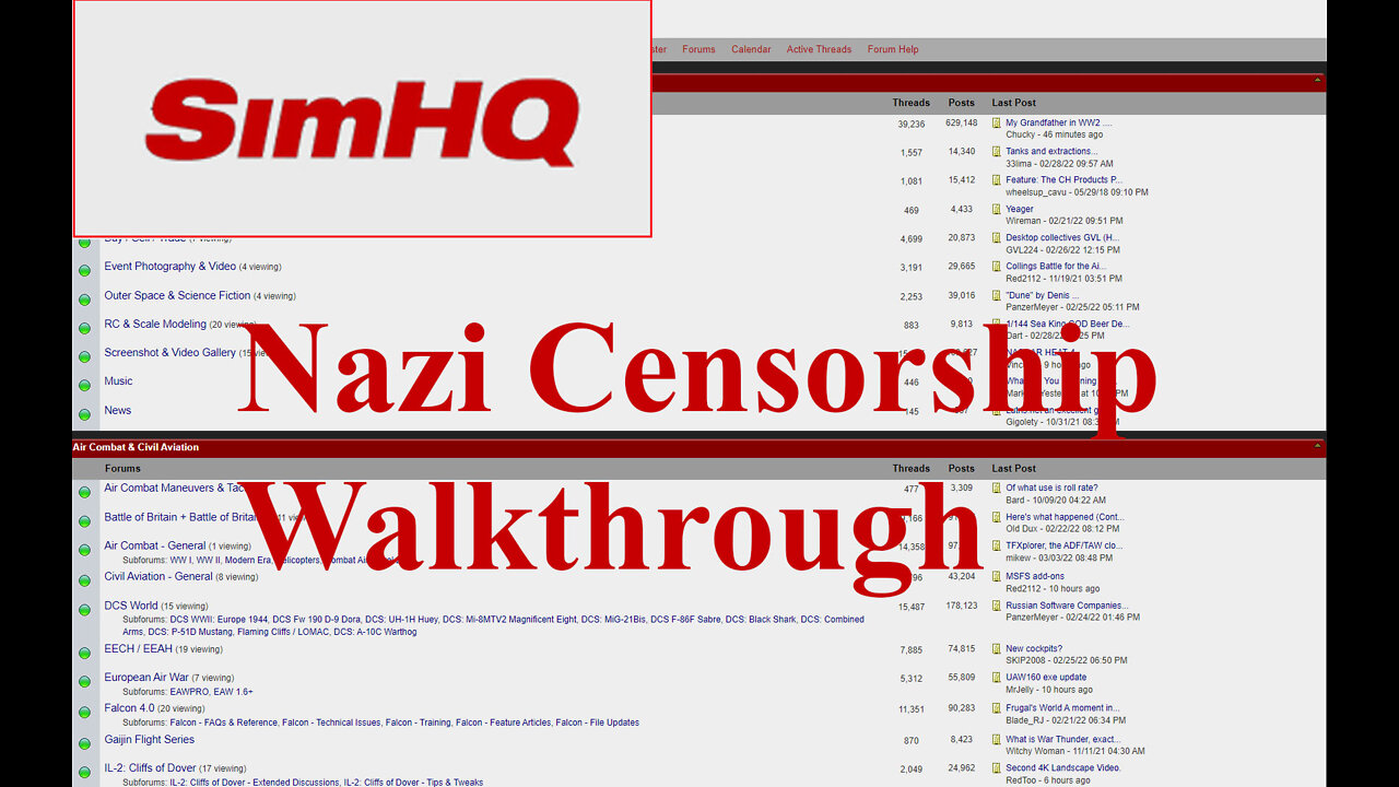 Sim HQ Forum Nazi Censorship Walkthrough