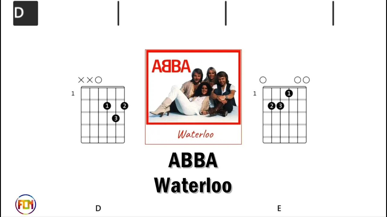 ABBA Waterloo - Guitar Chords & Lyrics HD