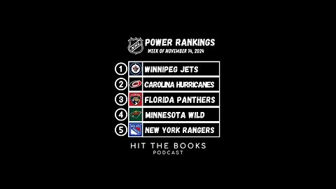 Power Rankings in the NHL for the week of 11/14/2024.